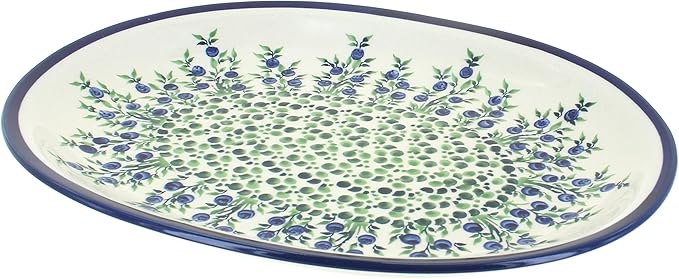 Blue Rose Polish Pottery Porcelain Vine Large Serving Platter-Ruum Studio Home