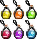 Patelai 6 Pcs Halloween Glass Potion Bottles with Belt Cork Renaissance Witch Costume Accessories Witch Props Potion Bottle for Halloween Party Decor Cosplay DIY Crafts Gift (Black)-Ruum Studio Home