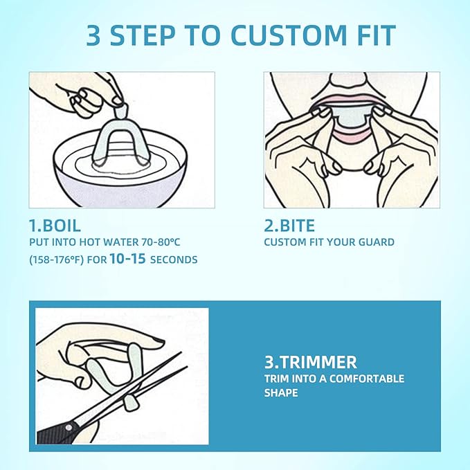 Thermoplastic Teeth Whitening Mouth Trays Tooth Mouth Guard Whitening Teeth Trays with Case Mold Dental Oral Care Kit for Sports, Guard Teeth Grinding at Night for Sleep Well-Ruum Studio Home