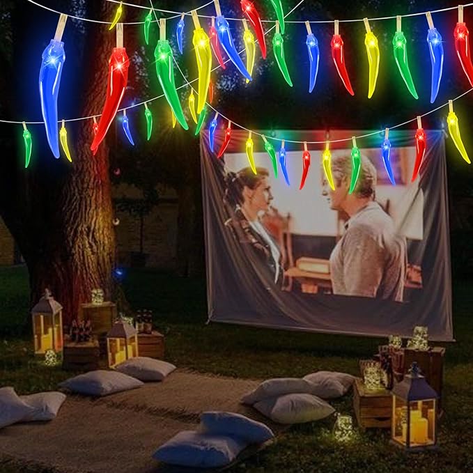 Chili Pepper String Lights, 40 LED 21Ft Chili Pepper Fairy Lights Battery Operated for Indoor Outdoor Garden Pool Birthday Mexican Party Wedding Christmas Summer Tropical Decor-Ruum Studio Home