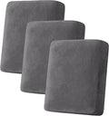 H.VERSAILTEX Velvet Stretch Couch Cushion Cover Plush Cushion Slipcover for Chair Loveseat Sofa Cushion Furniture Protector Seat Cushion Sofa Cover (3 Piece Sofa Cushion Covers, Grey)-Ruum Studio Home