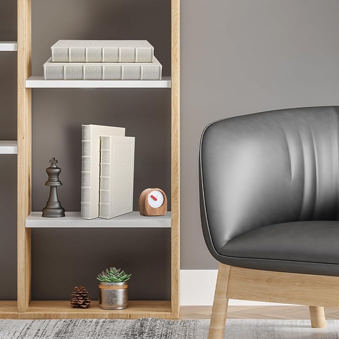 Decorative Books with White Faux Leather,Decorative Book Box for Home Decor, Display,Coffee Table Books Decor,Hotel Home Bookshelf Décor Book (YD-C104 L+S)-Ruum Studio Home