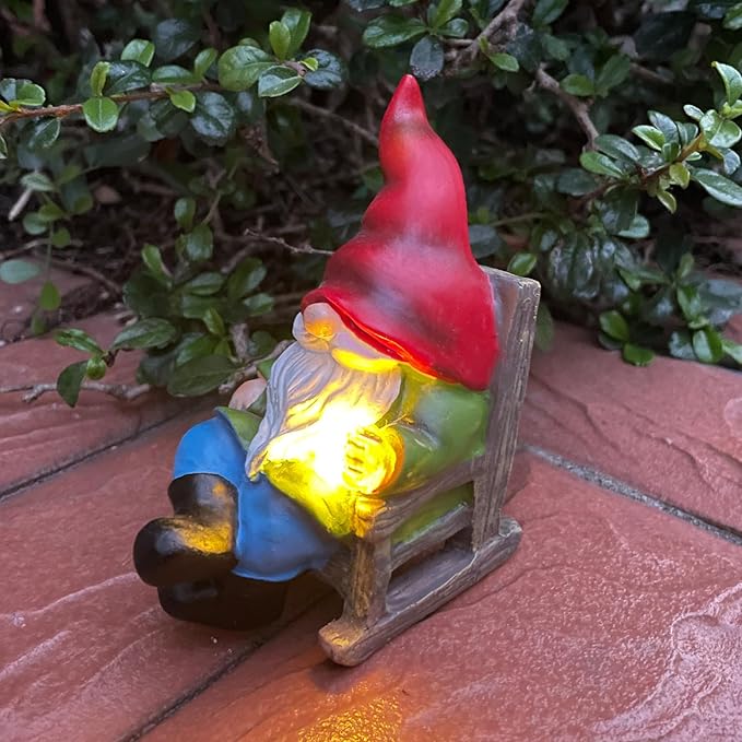 Solar Gnomes Decor Outside Mini Gnome Figurines Outdoor Solar Porch Patio Garden Miniatures Gnomes Decor Gift for Women Grandma Mother's Day Birthday-Ruum Studio Home