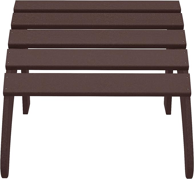 WestinTrends Outdoor Ottoman, Patio Adirondack Ottoman Foot Rest, All Weather Poly Lumber Folding Foot Stool for Adirondack Chair, Widely Used for Outside Porch Pool Lawn Backyard, Dark Brown-Ruum Studio Home