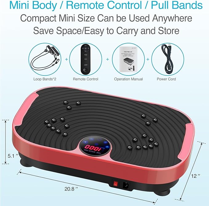 AXV Vibration Plate Exercise Machine Whole Body Workout Vibrate Fitness Platform Lymphatic Drainage Machine for Weight Loss Shaping Toning Wellness Home Gyms Workout-Ruum Studio Home