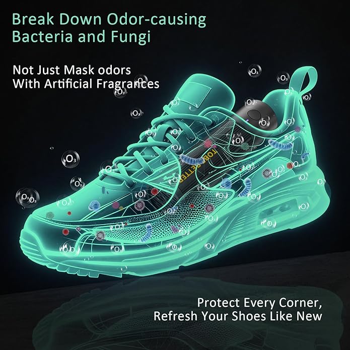 Shoe Deodorizer Rechargeable Ozone Tech Eliminates Odors in All Footwear, Auto Shut-Off Durable Dryer-Style Freshener-Ruum Studio Home