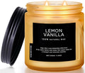 M&SENSE Candles Lemon Vanilla Scented, 11.6oz 70 Hour Long Lasting Candles for Home, 2 Wick Natural Soy Wax in Glass Jar, Stress Relief Gifts for Women and Men-Ruum Studio Home