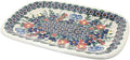Blue Rose Polish Pottery Garden Butterfly Small Rectangular Serving Platter-Ruum Studio Home