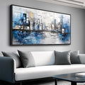 ZUITINGHUA Large Black Framed Wall Decor For Living Room Canvas Wall Art For Office Modern Wall Decorations For Bedroom Blue Landscape Paintings Abstraction Pictures Artwork Home Decor 24x48 In-Ruum Studio Home
