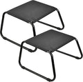 Outdoor Ottomans,Patio Foot Rest Portable Side Table Solid Steel Frame Small Seat All Weather Footrest for Indoor Outdoor Use 2 Pieces Black-Ruum Studio Home