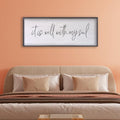It Is Well With My Soul Wall Decor 32"x12" Bible Verse Christian Scripture Wood Framed Art Sign for Master Bedroom Living Room(Black)-Ruum Studio Home