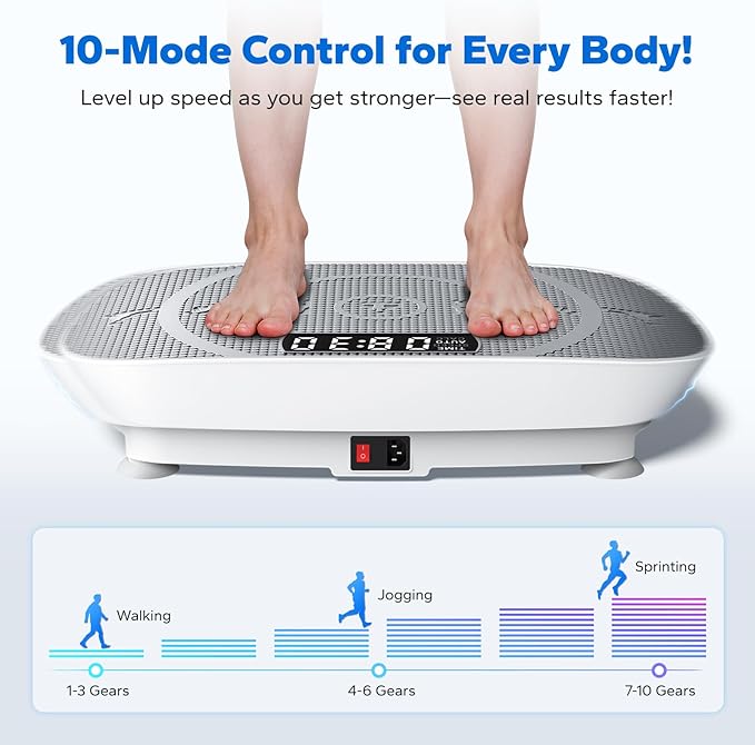 MERACH Slim Vibration Plate Exercise Machine, Vibration Plate for Lymphatic Drainage Weight Loss, Vibrating Plate with Real-Time Calorie Tracking on LED Display, Workout Equipment for Home Women Men-Ruum Studio Home