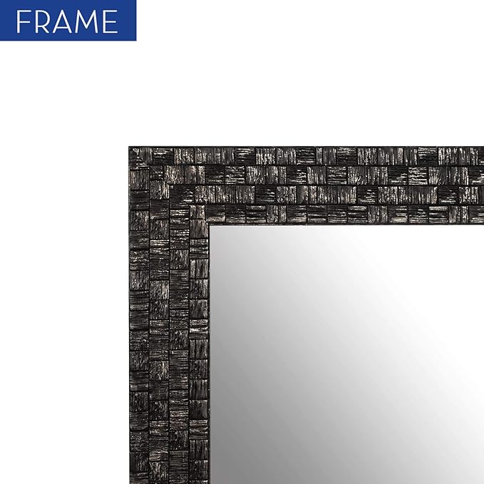 Bathroom Wall Mirror, Decorate Bathroom Mirrors for Wall, Rectangle Modern Bathroom Wall Mounted Mirror Vertical or Horizontal Hanging for Living Room (Black 24“ X 40")-Ruum Studio Home