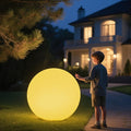 Large LED Glowing Ball Light, 20-in Outdoor LED Garden Orb Lights, Rechargeable Globe Lights RGB Color Changing Globe Floor Lamp Mood Lamp w/Remote, Waterproof Light Up Ball Light for Patio Lawn Decor-Ruum Studio Home