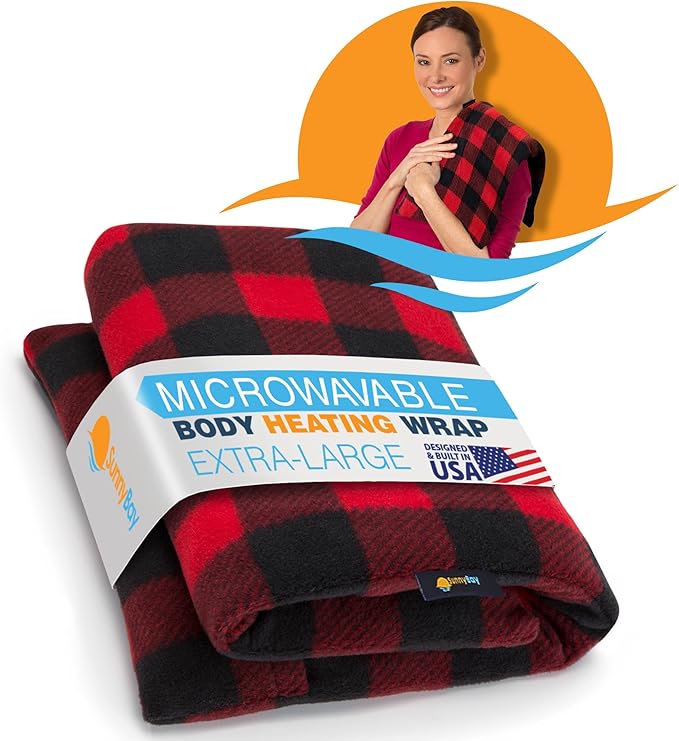SunnyBay Extra Large Microwave Heating Pad, Microwavable Heavy Weighted Full Body Moist Hot or Cold Pack and Washable Fleece Cover, 10x24 Inches, 2.8 lbs, Made in USA, (Buffalo)-Ruum Studio Home