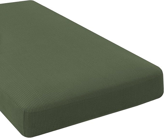 H.VERSAILTEX Super Stretch Individual Chaise Cover Sectional Couch Covers for L Shaped Sofa Both Left/Right Featuring Thick Jacquard Textured Twill Fabric (1 Piece Chaise Cover, Bronze Green)-Ruum Studio Home