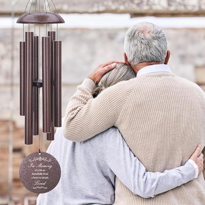 Personalized Sympathy Wind Chimes, Sympathy Gift After Loss of Mom Dad, or Loved One, Memorial Garden Remembering a Loved One Memorial Gifts-Ruum Studio Home