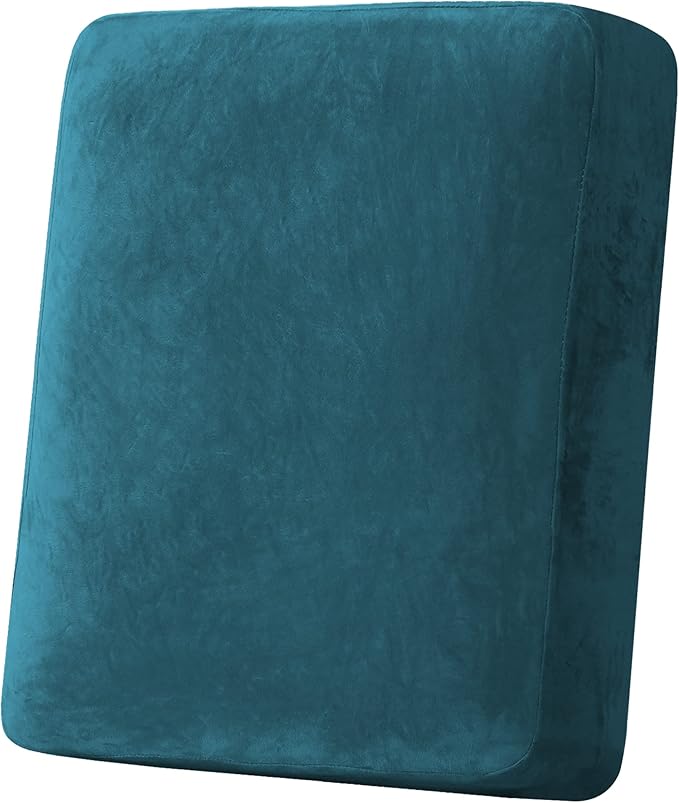 H.VERSAILTEX Velvet Stretch Couch Cushion Cover Plush Cushion Slipcover for Chair Cushion Furniture Protector Seat Cushion Sofa Cover (1 Piece Armchair Cushion Covers, Deep Teal)-Ruum Studio Home