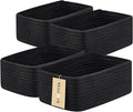 Small Storage Baskets for Organizing | Closet Organizer Bins | Shelf Toy Basket | Woven Rope Baskets | Cube Decorative Box | Shallow Basket | 11.5x7.5x4.7” | 4 Packs Black-Ruum Studio Home
