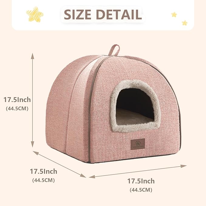 Cat Bed for Indoor Cats - Cat Cave Cat House Cats Tent with Removable Washable Cushioned Pillow, Soft and Self Kitten beds-Ruum Studio Home