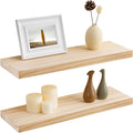 Fun Memories Farmhouse Floating Shelves - 8 Inch Deep Rustic Wood Wall Shelf - Premium Solid Pine Wood Storage Shelf for Kitchen Living Room Bedroom - 24" W x 8" D - Set of 2 - No Stain - Unfinished-Ruum Studio Home