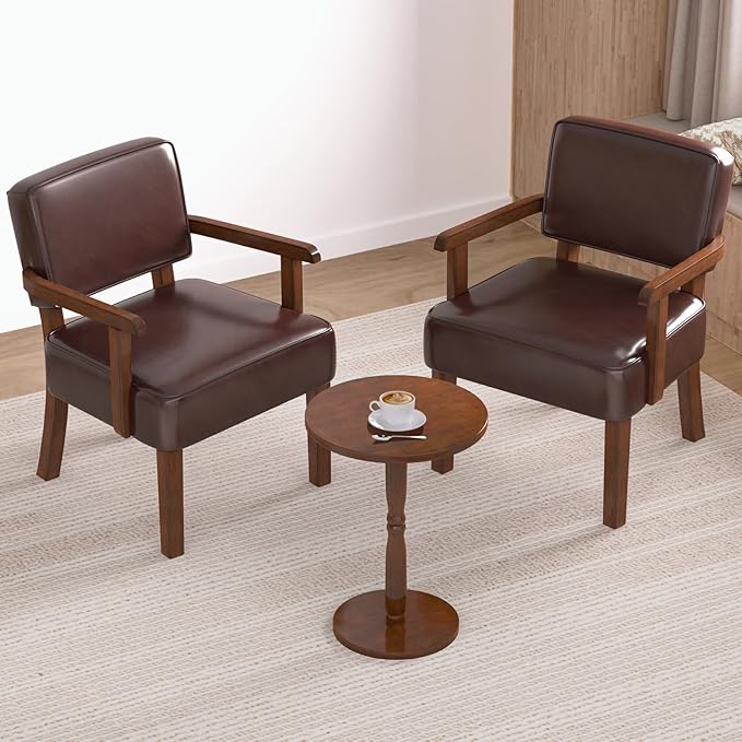 Accent Chair, PU Leather Living Room Chairs Oversize with Soft Seat and Armrests for Living Room Dinning Room Bedroom Reading Room Waiting Room-Ruum Studio Home