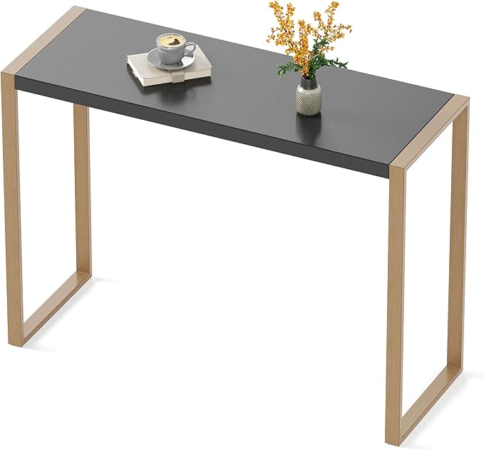 PHI VILLA Outdoor Bar Table for 2-4 Person - 55" W x 40" H Bar Height Patio Bistro Table with Stone Texture Top & Adjustable Non-Scratch Feet for Garden, Backyard, Poolside, Balcony, Patio Dining-Ruum Studio Home