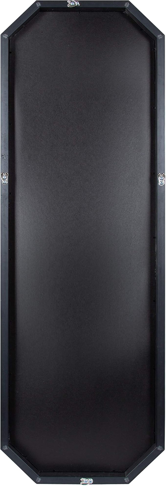 Kate and Laurel Rhodes Modern Full Length Octagon Wall Mirror, 16 x 48, Black, Decorative Glam Geometric Wall Accent-Ruum Studio Home