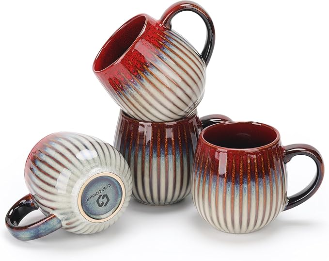 CosyCorner Ceramic Coffee Mugs Set, 17 oz Large Coffee Cups for Home and Office, Ceramic Cup for Coffee & Tea（A×4 pcs）-Ruum Studio Home