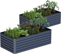 8x4x2 ft Outdoor Raised Garden Bed, Large Metal Planter Raised Beds, Planters for Outdoor Plants for Vegetables, Flowers, Herbs, Fruits, and Succulents.(2 Pcs,Blue)-Ruum Studio Home