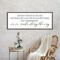 The Best Things in Life Wall Decor Sign 40 x 15 Inch Memories Inspirational Quotes Wood Framed Family Entryway Living Room Home Wall Art for Farmhouse Bedroom Room (Black)-Ruum Studio Home