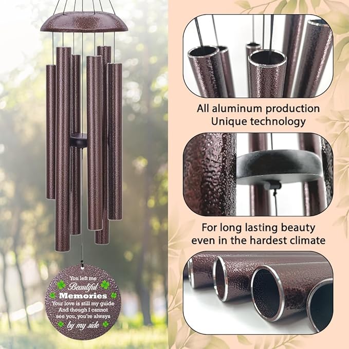 Personalized Memorial Wind Chime, Sympathy Wind Chimes for Loss of Loved One, Bereavement & in Memory Wind Chimes, Sympathy Gifts in Memory of Father, Mother or a Loved One-Ruum Studio Home