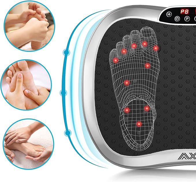 AXV Vibration Plate Exercise Machine Whole Body Workout Portable Mini Vibrate Fitness Platform Lymphatic Drainage Machine for Weight Loss Shaping Toning Wellness Home Gyms Workout (Mini)-Ruum Studio Home