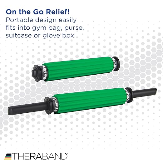 THERABAND Roller Massager +, Portable Muscle Rolling Stick with Retractable Handles for Self-Myofascial Release, Deep Tissue & Trigger Point Massage, Gifts for Runners, Athletes, Crossfit-Ruum Studio Home