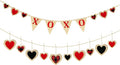 Valentine’s Day Party Decorations Felt XOXO Sign Triangle Pennant Banner Flag Buffalo Plaid Red Black Heart Burlap Garland with Wood Beaded for Wedding Birthday Valentine’s Day Party Supplies-Ruum Studio Home