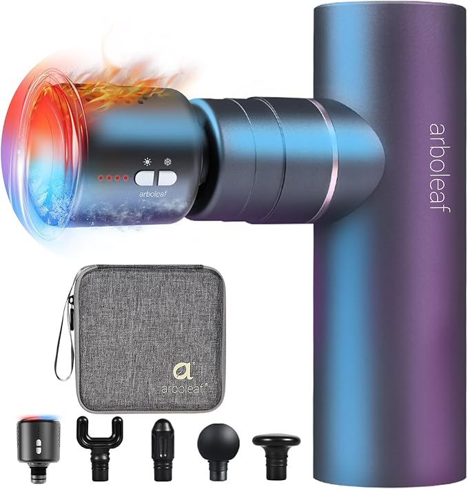 arboleaf Thermacool Massage Gun Deep Tissue with Heat and Cold Head, Full-Metal Electric Portable Hand Held Massager Gun for Back, Body Sore Muscles, Pain Relief-Ruum Studio Home