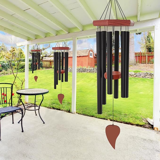 Wind Chimes for Outside, Memorial Wind Chimes with 6 Long Metal Tubes, Sympathy Wind Chime with Sound, Perfect for Garden, Patio and Yard-Ruum Studio Home