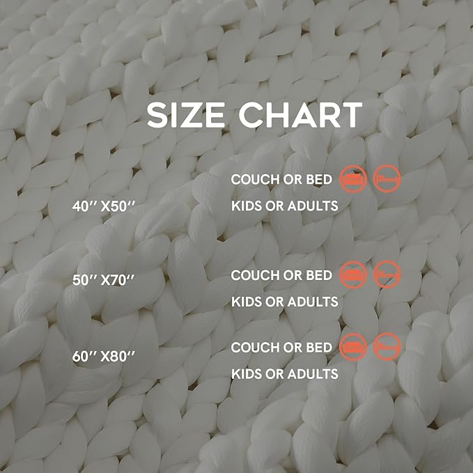 YnM Cooling Chunky Throw Blanket, Medium-Weight, Hand Knitted, Skin Friendly, Ventilated and Breathable, Machine Washable, Home Décor Piece for Couch, Sofa and Bed (White, 40x50 Inch)-Ruum Studio Home