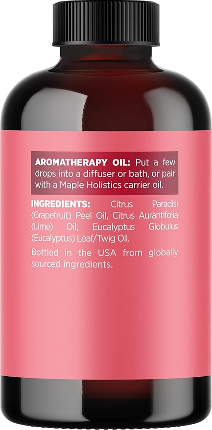 Pink Grapefruit Essential Oil Blend - Refreshing Citrus Essential Oil Blend for Diffusers with Lime Essential Oil Grapefruit Oil and Eucalyptus Essential Oil - Sweet Aromatherapy Citrus Oil Blend-Ruum Studio Home
