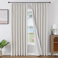 Joydeco Pleated Curtains for Living Room Bedroom, Linen Drapes 90 inch Length 2 Panels Set, Blackout Thermal Insulated Curtain(Ivory,40'' Wx90'' L)-Ruum Studio Home