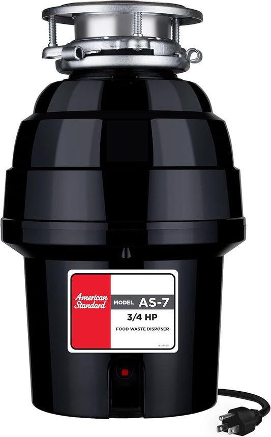 American Standard 10-US-AS-7 Garbage Disposal Anti-Jam Stainless Steel Food Waste Grinding System, Heavy Duty, 3/4 HP, Black-Ruum Studio Home