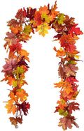 Lvydec 2 Pack Fall Garland Decoration - 5.8ft/Strand Artificial Maple Garland Colorful Leaves Autumn Decor for Home Wedding Party Thankgiving (Mixed Color)-Ruum Studio Home
