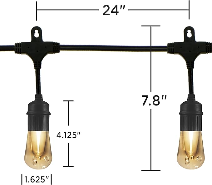 Enbrighten LED Outdoor String Lights 48ft Soft Warm White Patio Lights with Ultra-Durable Shatterproof and Waterproof Acrylic Bulbs for Balcony, Backyard, Porch, Gazebo, Deck, Party and Market, 35631-Ruum Studio Home