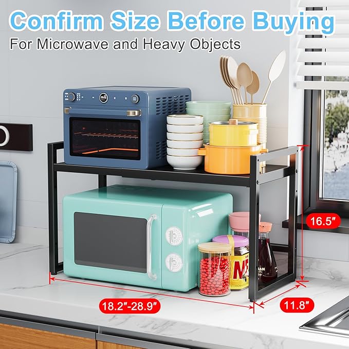 Expandable Metal Storage Shelves,110LBS Heavy Duty Shelving Units and Storage For Small Appliance, Adjustable Metal Storage Shelf Rack For kitchen Cabinet Closet Pantry Warehouse Garage,Patent Pending-Ruum Studio Home