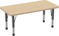 FDP Rectangle Activity School and Kids Classroom Table (24 x 48 inch), Toddler Legs, Adjustable Height 15-24 inches - Maple Top and Maple Edge-Ruum Studio Home