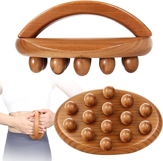 Wood Therapy Fascia Release Massage Tools, Manual Trigger Point Lymphatic Drainage Cellulite Massager, Wooden Massage Brush Gua Sha Body Sculpting Tool, Pain Relief and Body Shaping-Ruum Studio Home