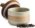 Small Ceramic Jar with Lid, Coffee Canister Coffee Container Kitchen Food Storage Jars for Spice Sugar Tea Bag, Stackable Decorative Jars for Countertop, 5oz-Ruum Studio Home