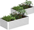 8x4x2 ft Outdoor Raised Garden Bed, Large Metal Planter Raised Beds, Planters for Outdoor Plants for Vegetables, Flowers, Herbs, Fruits, and Succulents.(2 Pcs)-Ruum Studio Home