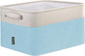 BALEINE 1 Pack Fabric Storage Bins for Shelves, Linen Storage Baskets for Organizing, Decorative Closet Bins for Clothes, Home (Skyblue, 12"x8"x8")-Ruum Studio Home