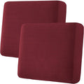 H.VERSAILTEX Super Stretch Individual Seat Cushion Covers Sofa Covers Couch Cushion Covers Slipcover Sets Thick Jacquard Textured Twill Fabric (2 Piece Large Sofa Cushion Covers, Burgundy Red)-Ruum Studio Home